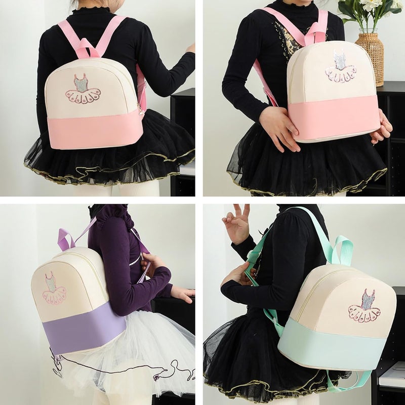 SEHXIM Cute Ballet Dance Backpack,Tutu Dress Dance Bag,Personalized Ballet Dance Bag for Girls,Gymnastics Ballet Bags,ballet dance bag,Ballerina Duffle Bag (Purple) - Image 5